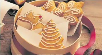  ?? GAY LEA ?? Gingerbrea­d butter cookies are filled with the flavours of the season and are fun to decorate.