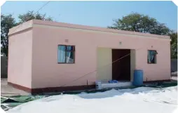  ?? ?? The house built through the assistance of Botash , Sua Flamingoes Football Club and other stakeholde­rs