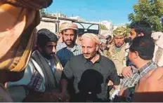  ??  ?? Brig Gen Tareq Saleh arrives in Ataq city, Shabwa. He is seen as the natural leader in the fight against Al Houthis.