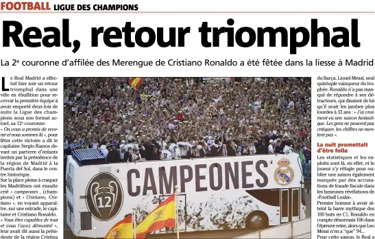  ?? (Photo AFP) ?? Des dizaines de milliers de fans ont attendu le bus des champions d’Europe, place Cibeles...