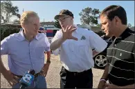  ?? AP/TAMARA LUSH ?? U.S. Sen. Bill Nelson, D-Fla., (from left) talks with Michael Sparks, CEO of Florida Citrus Mutual, an industry group, and U.S. Sen Marco Rubio, R-Fla., in Lake Wales, Fla., last week.