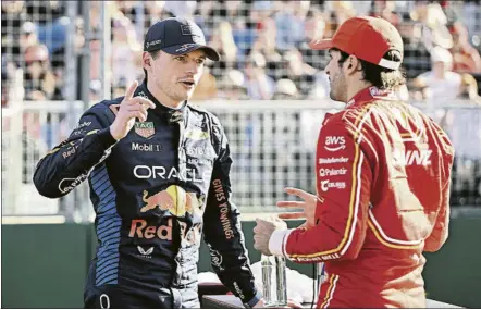  ?? ?? Max Verstappen y Carlos Sainz Además de repartirse todas las victorias 2024 comparten crítica a que se estrene el Sprint con Shanghai