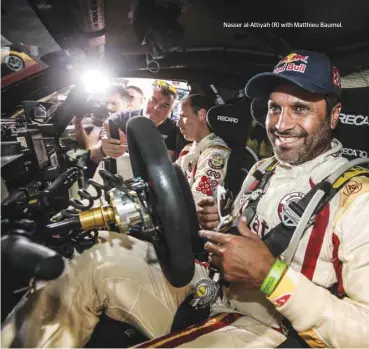  ??  ?? Nasser al-Attiyah (R) with Matthieu Baumel.