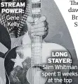  ?? ?? STREAM POWER: Gene
Kelly
LONG STAYER: Slim Whitman spent 11 weeks
at the top