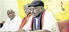  ??  ?? Nkosinathi Theledi speaking at a Popcru meeting in this file picture.