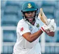  ??  ?? Stranded: Temba Bavuma finished with an unbeaten 95 as South Africa were all out