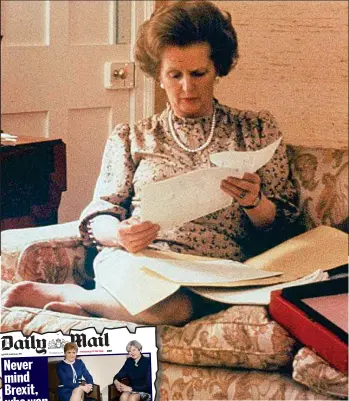  ??  ?? Footnote: 1980s picture of barefoot Prime Minister Margaret Thatcher