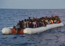  ?? ANDREAS SOLARO/AFP/GETTY IMAGES ?? More than 2,200 people were saved in migrant rescue operations Saturday.