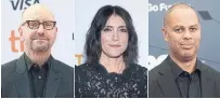  ?? THE ASSOCIATED PRESS ?? Producers Steven Soderbergh, left, Stacey Sher and Jesse Collins are treating the awards telecast not like a TV show but a movie.