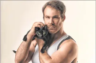  ?? DAVE LEPORI — SAN JOSE STAGE ?? Rob August stars as “Mad Padraic,” a man who’s hopelessly, and violently, devoted to his cat, in “The Lieutenant of Inishmore” at San Jose Stage.