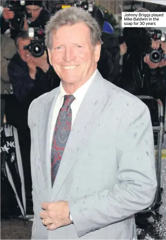  ??  ?? Johnny Briggs played Mike Baldwin in the soap for 30 years