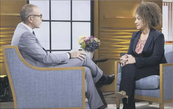  ??  ?? Rachel Dolezal, here being quizzed by Matt Lauer on the
in the US, has faced condemnati­on but is it self-identifyin­g as black so bad?