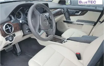  ?? HEATHER EIGLER ?? The well- appointed interior of the Mercedes- Benz GLK 250 BlueTEC.