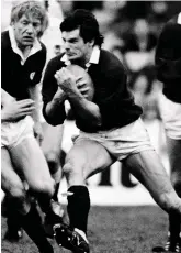  ??  ?? New team: John Beattie. Top, Curran and Geissler Scots hero: Beattie in his rugby prime