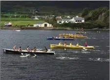  ??  ?? Boats on the water during the Cahersivee­n Regatta hosted by the Sive Rowing Club
