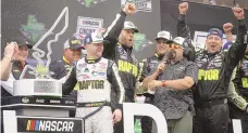  ?? DARREN ABATE / ASSOCIATED PRESS ?? William Byron, third from left, celebrates his win in the NASCAR Cup Series auto race last Sunday at Circuit of the Americas in Austin, Texas.