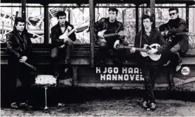  ??  ?? Pete Best, George Harrison, John Lennon, Paul McCartney and Stuart Sutcliffe in Hamburg, 1960. Photograph: Astrid Kirchherr/Redferns