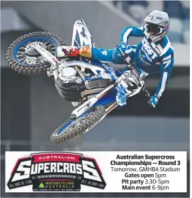  ??  ?? Gates open Pit party Main event TAPPED WIDE: Three-time world superbike champion Troy Bayliss with riders Jay Wilson, left and Dan Reardon (below). Cheyne Boyd tests out the facilities (top). Pictures: DAVID SMITH, PETER RISTEVSKI