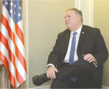  ?? ( Marc Israel Sellem/ The Jerusalem Post) ?? US SECRETARY of State Mike Pompeo in Jerusalem last week.