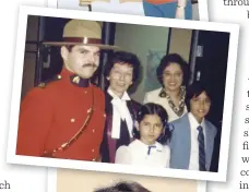  ??  ?? Clockwise from far left: Margaret and her family celebratin­g their first Christmas dinner in Canada; Margaret, her husband, Leon, and their son, Glenn, in Bombay, India; Margaret and her two children ocially becoming Canadian citizens in 1981; Margaret’s son, Glenn, posing for his high school graduation photo in 1986.