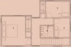  ??  ?? 1. Entry
2. Laundry
3. Kitchen
4. Dining
5. Deck
6. Living
7. Bedroom
8. Bathroom First floor