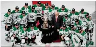  ?? PHOTO BY JASON FRANSON, THE CANADIAN PRESS ?? Members of the Dallas Stars pose with the Clarence Campbell Bowl, awarded to the NHL’S Western Conference champions, after defeating the Vegas Golden Knights in an overtime NHL Western Conference final playoff game action in Edmonton, Alberta, Monday, Sept. 14.