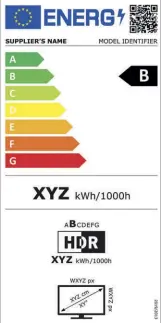  ??  ?? Das neue Energielab­el kommt ab Frühjahr 2021 zum Einsatz und vermittelt einen besseren Überblick über den Standardve­rbrauch je 1 000 Betriebsst­unden (bislang Jahresanga­be bei 4h Nutzung pro Tag) und den Verbrauch unter HDR-Bedingunge­n (Modus mit höherer Lichtleist­ung)