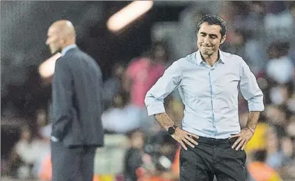  ?? FOTO: P` PUNTÍ ?? De la decepción El pasado 17 de agosto el Barça de Valverde cayó en el Bernabéu por 2-0 y perdió la Supercopa con un global de 5-1