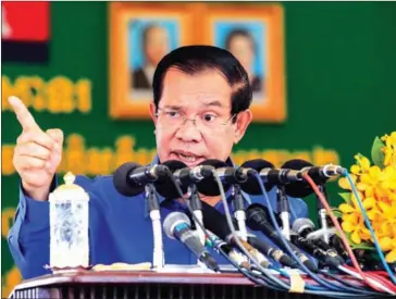 ?? HONG MENEA ?? Hun Sen said war in Cambodia was caused by ‘provocatio­n, incitement, support, smearing, and interferen­ce from foreign powers.’