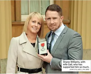  ?? JOHN STILLWELL/PA WIRE ?? Shane Williams, with wife Gail, who has supported him so much.