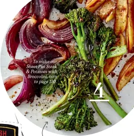  ??  ?? To make our Sheet Pan Steak &amp; Potatoes with Broccolini, turn to page 110.