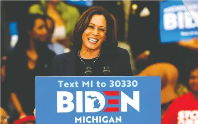  ?? JEFF KOWALSKY/AFP VIA GETTY IMAGES ?? Presidenti­al candidate Joe Biden is considerin­g Sen. Kamala Harris as his running mate.