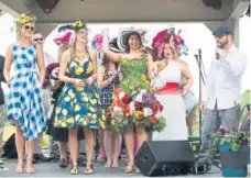  ?? Denver Post file ?? Maria Cerratani wins Best Kentucky Derby outfit at the Stanley marketplac­e at the 2017 celebratio­n.