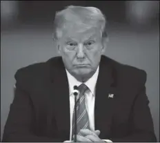  ?? ALEX BRANDON/AP ?? PRESIDENT DONALD TRUMP listens during a “National Dialogue on Safely Reopening America’s Schools,” event in the East Room of the White House July 7, 2020, in Washington.