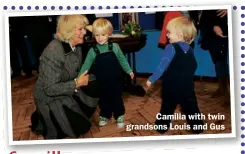  ??  ?? Camilla with twin grandsons Louis and Gus