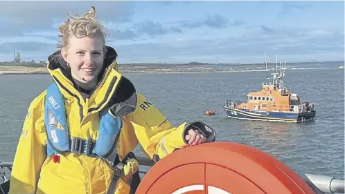  ?? ?? Dunbar Lifeboat Station has made history by appointing mechanical engineerin­g graduate Phoebe Douglas as the RNLI’S first female full-time mechanic in Scotland