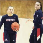  ?? David Butler II / USA TODAY ?? UConn’s Paige Buckers, left, and Nika Muhl are two of several freshmen who will make their postseason debuts on Saturday against St. John’s.