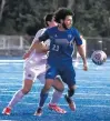  ?? GARY MIDDENDORF/DAILY SOUTHTOWN ?? Bloom’s Christian Munoz (23) turns with the ball against Lockport during a game in Chicago Heights on Wednesday, Sept. 8, 2021.