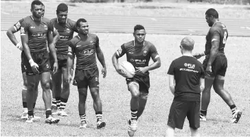  ??  ?? Fiji’s players attend a training session during the Singapore Sevens rugby tournament, in this April 14, 2016 file photo. — AFP photo photo