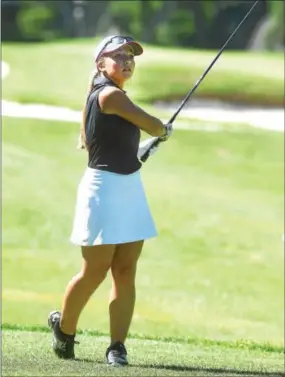  ?? PETE BANNAN — DIGITAL FIRST MEDIA ?? West Chester East’s Sofia Amoroso had a hole-in-one Tuesday on the par-3, 148-yard eighth hole at Honeybrook.