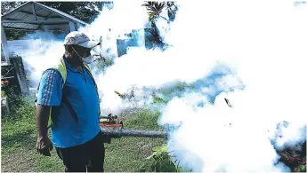  ??  ?? FUMIGACIÓN. La semana pasada, personal de Salud fumigó los cementerio­s de la ciudad. Para esta semana se tiene previsto hacer operativos en las zonas con altos índices de zancudos.