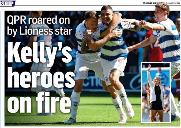  ?? ?? FAN-TASTIC: Dykes gives QPR an unassailab­le lead in front of Kelly (inset)