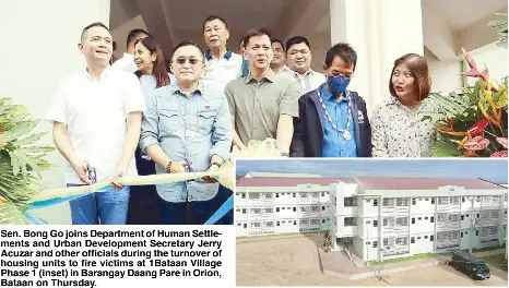 Go leads turnover of housing units to Bataan fire victims - PressReader
