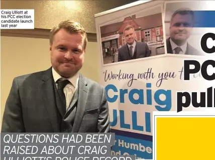  ??  ?? Craig Ulliott at his PCC election candidate launch last year