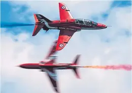  ??  ?? Red Arrows during a training exercise ahead of National Airshow