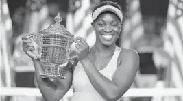  ?? TIMOTHY A. CLARY/AFP/GETTY IMAGES ?? Coral Springs resident Sloane Stephens celebrates after winning the U.S. Open Women’s final on Saturday. Ranked 83rd, Stephens is only the second unseeded woman to win the tournament in the Open era