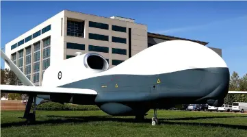  ?? — AFP photo ?? File photo shows a full-scale mock up of the MQ-4C Triton Unmanned Aerial Vehicle in Canberra, Australia.