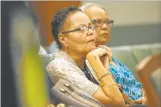  ?? Erik Verduzco Review-journal ?? Dell Harris, with her cousin Kathy Clayton, listens to arguments for the case involving her brother Paul Browning on Thursday.