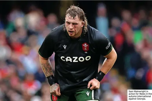  ?? ?? Sam Wainwright in action for Wales in the autumn internatio­nal against Georgia.