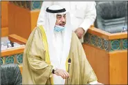  ?? KUNA photo ?? HH the Prime Minister Sheikh Sabah Al-Khaled Al-Hamad AlSabah during the parliament­ary session on the grilling motion
submitted against him.